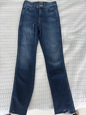 MOTHER Dark Blue Straight-Leg Jeans